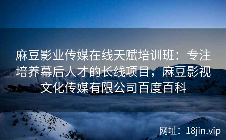 麻豆影业传媒在线天赋培训班：专注培养幕后人才的长线项目，麻豆影视文化传媒有限公司百度百科
