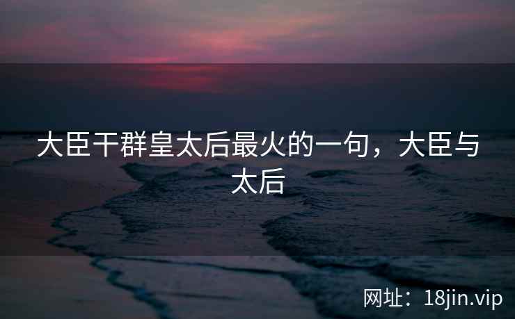 大臣干群皇太后最火的一句，大臣与太后